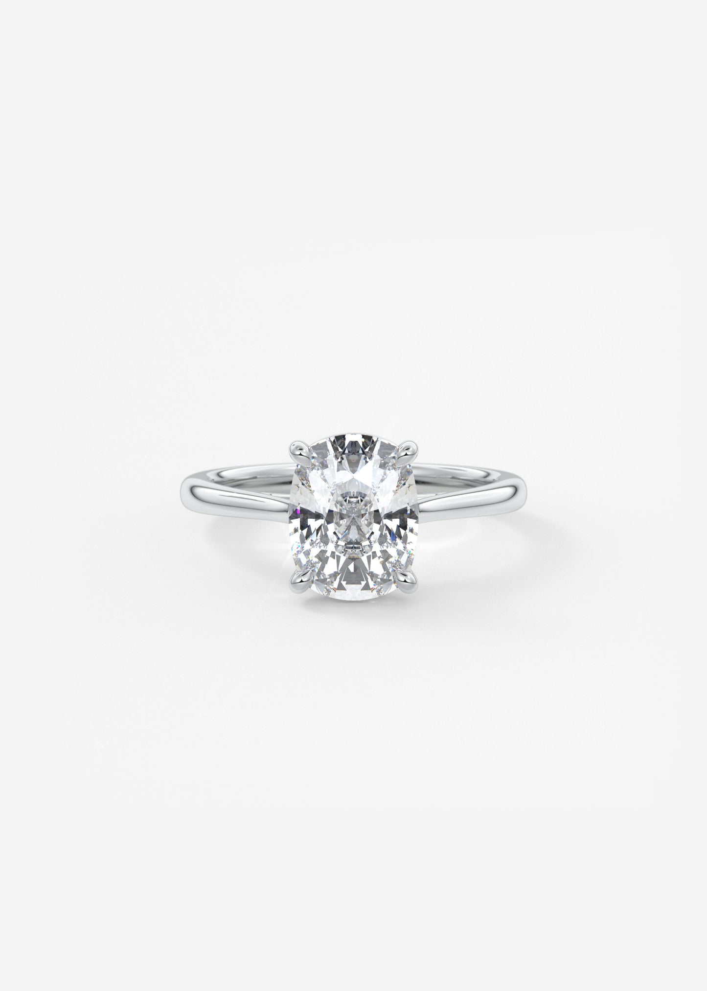 Elongated Cushion Cathedral Lab Grown Diamond Engagement Ring