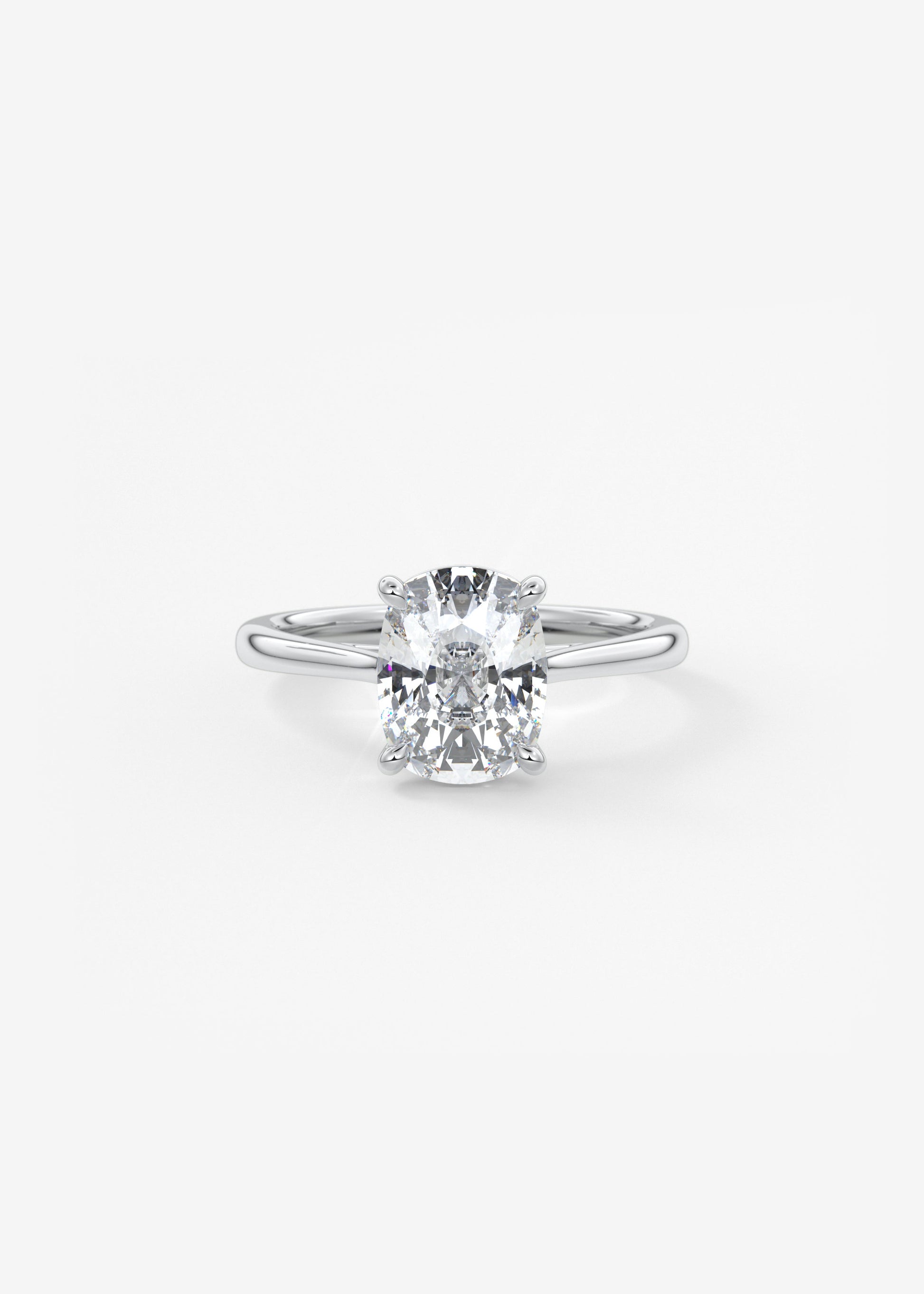 Elongated Cushion Cathedral Lab Grown Diamond Engagement Ring