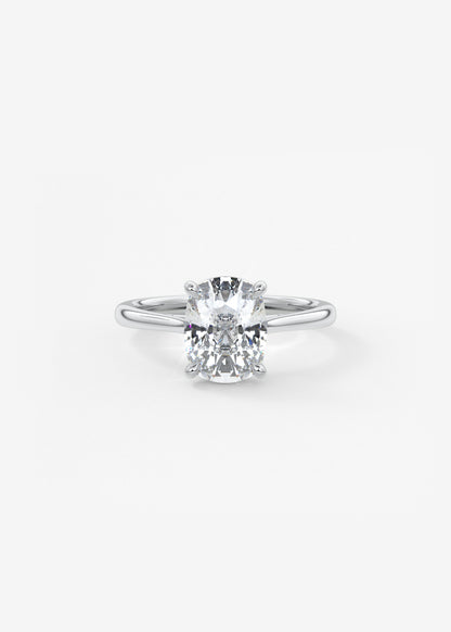 Elongated Cushion Cathedral Lab Grown Diamond Engagement Ring