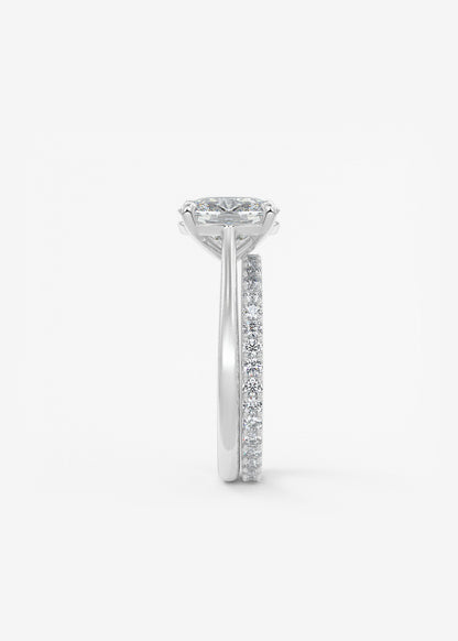 Elongated Cushion Cathedral Lab Grown Diamond Engagement Ring