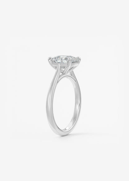 Elongated Cushion Cathedral Lab Grown Diamond Engagement Ring