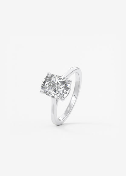 Elongated Cushion Cathedral Lab Grown Diamond Engagement Ring