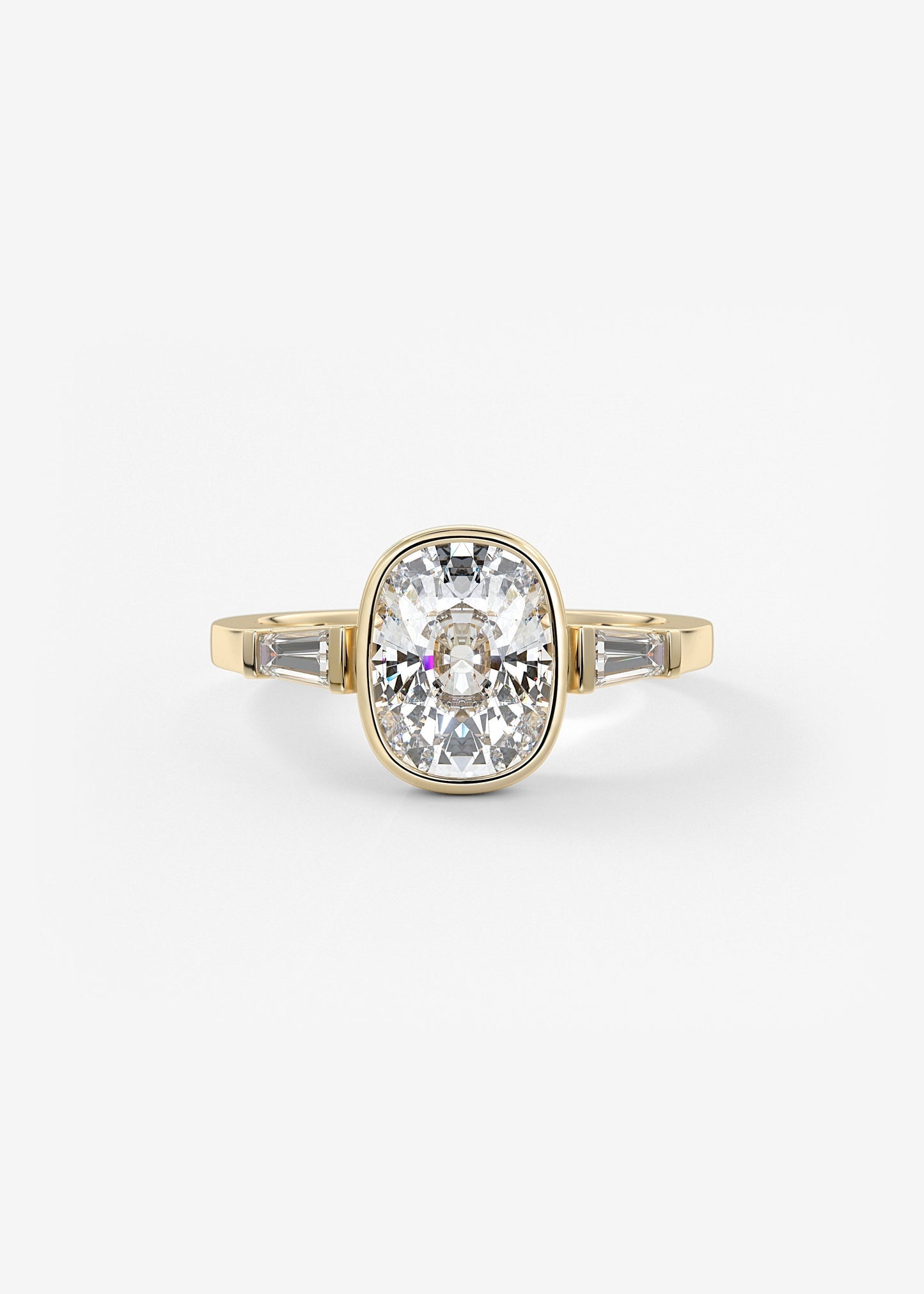 Cushion Three Stones Lab Grown Diamond Engagement Ring