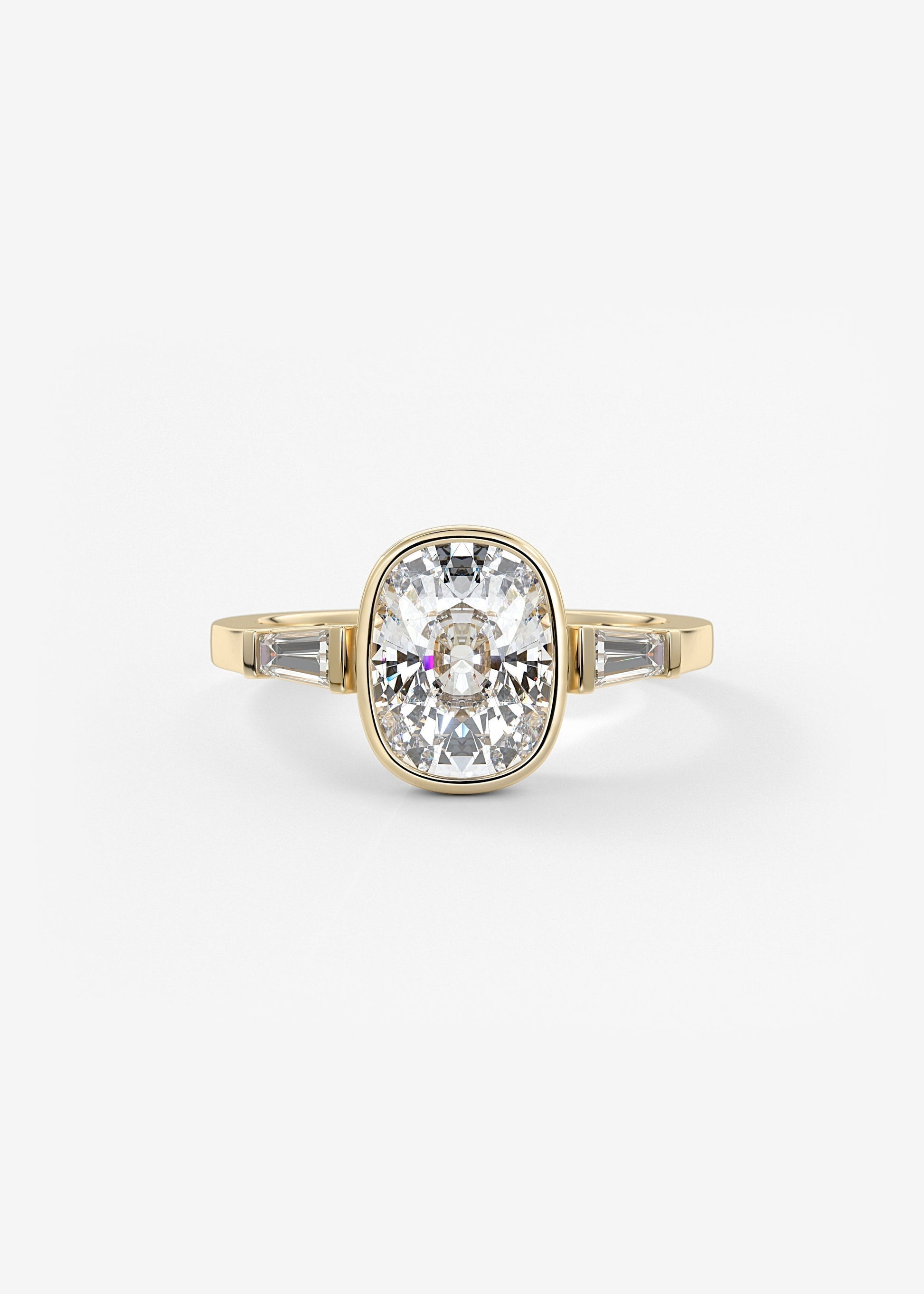 Cushion Three Stones Lab Grown Diamond Engagement Ring