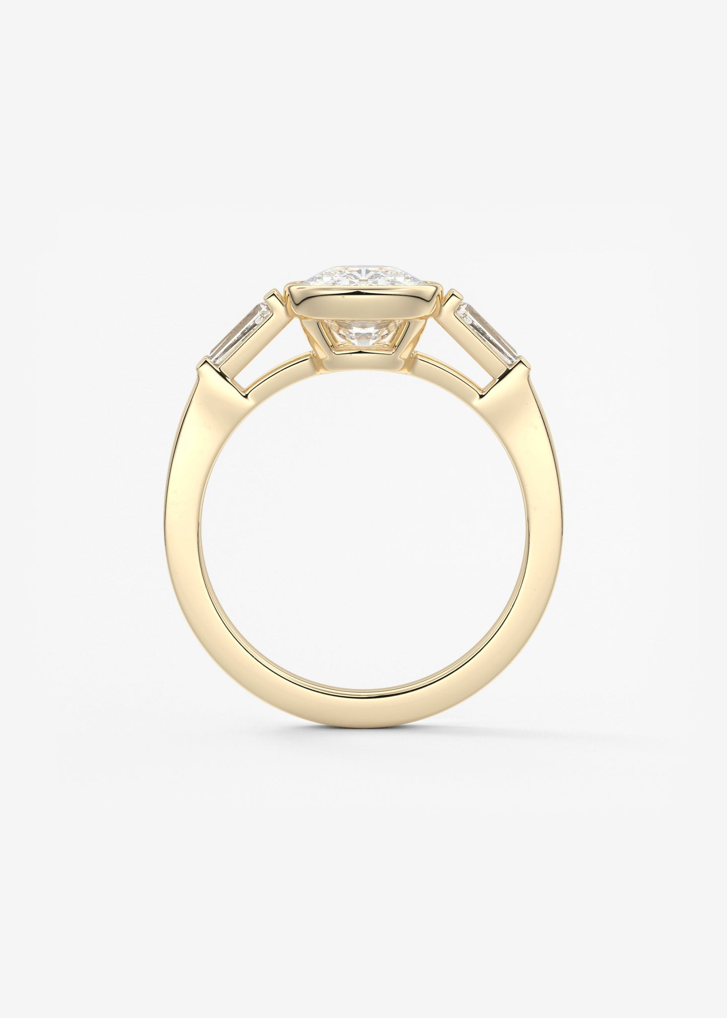 Cushion Three Stones Lab Grown Diamond Engagement Ring