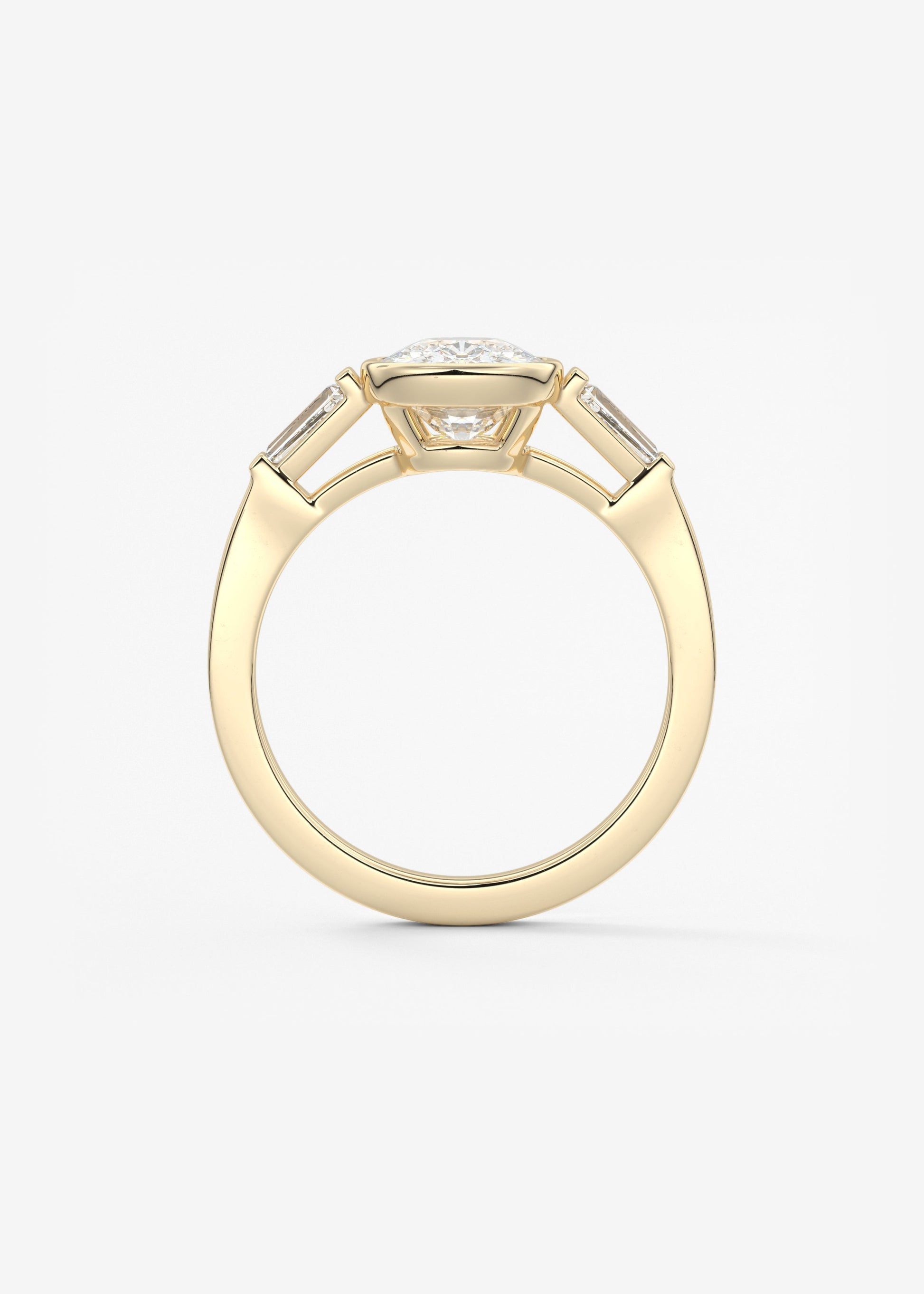 Cushion Three Stones Lab Grown Diamond Engagement Ring
