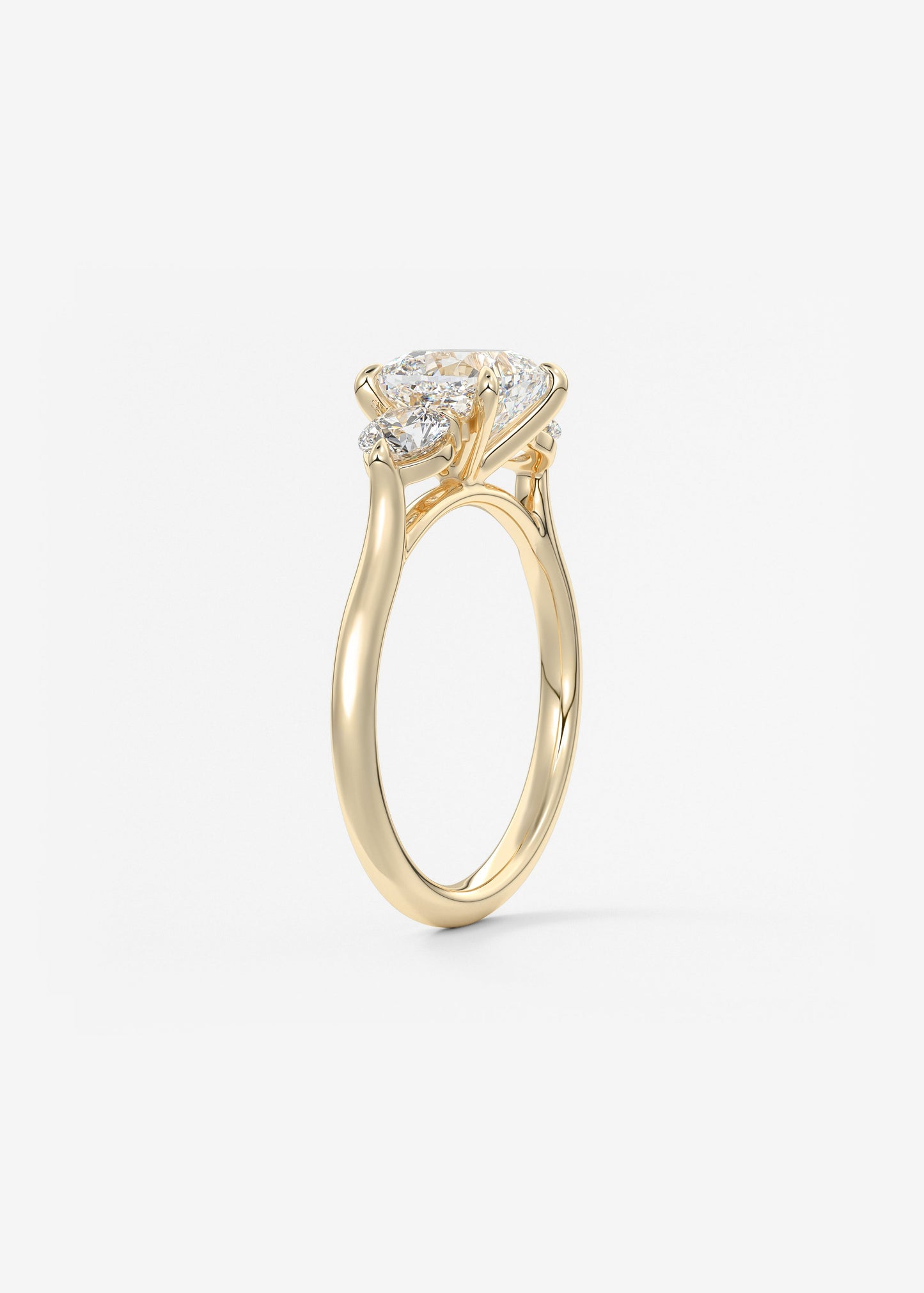 Cushion Three Stone Lab Grown Diamond Engagement Ring