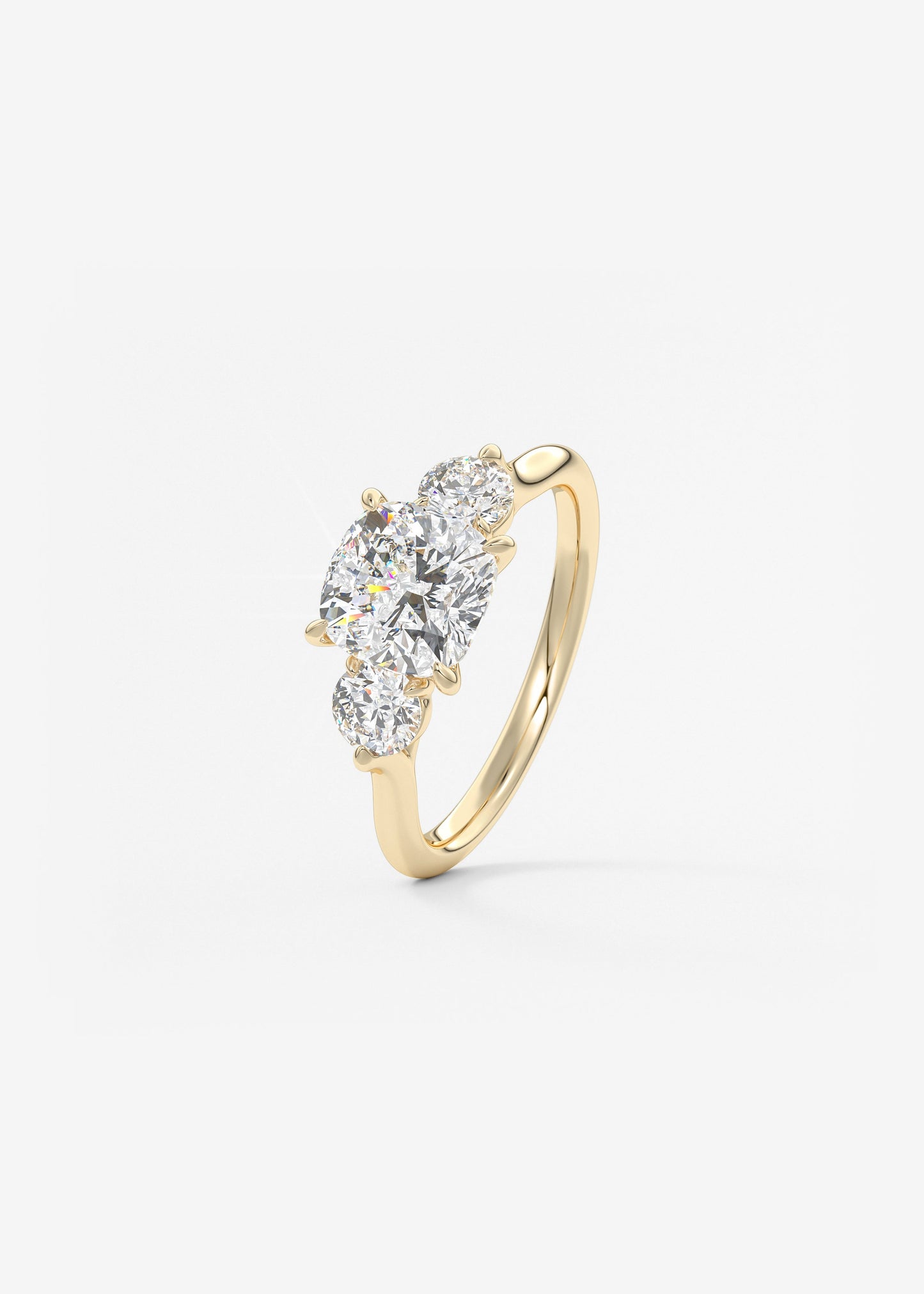 Cushion Three Stone Lab Grown Diamond Engagement Ring