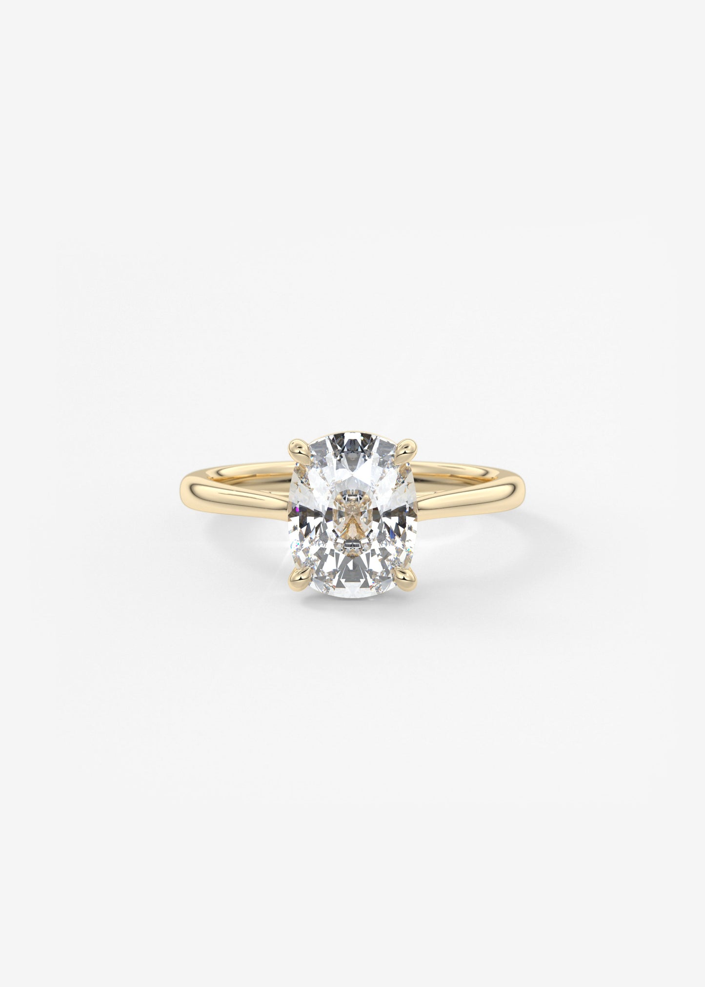 Elongated Cushion Cathedral Lab Grown Diamond Engagement Ring