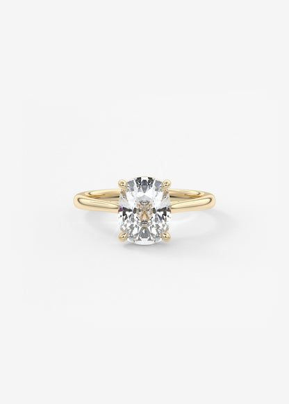 Elongated Cushion Cathedral Lab Grown Diamond Engagement Ring