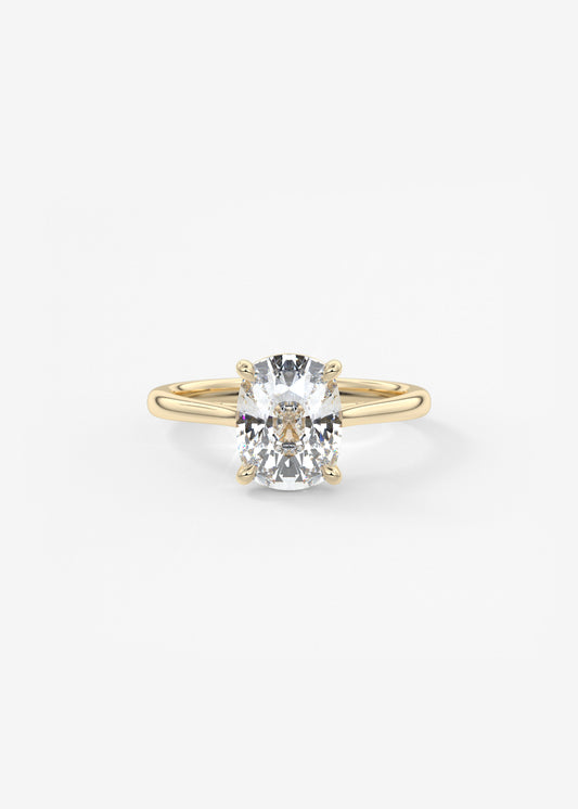 Elongated Cushion Cathedral Lab Grown Diamond Engagement Ring
