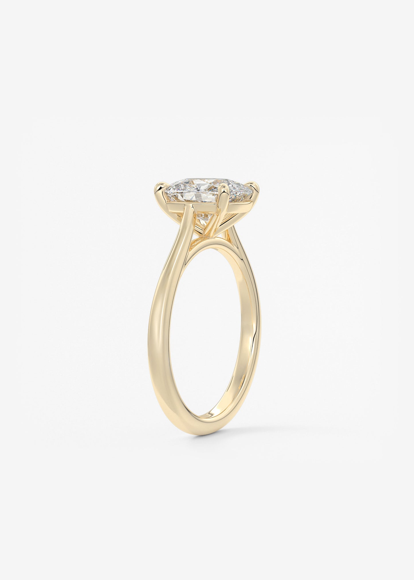 Elongated Cushion Cathedral Lab Grown Diamond Engagement Ring