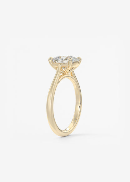 Elongated Cushion Cathedral Lab Grown Diamond Engagement Ring