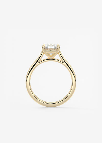 Elongated Cushion Cathedral Lab Grown Diamond Engagement Ring