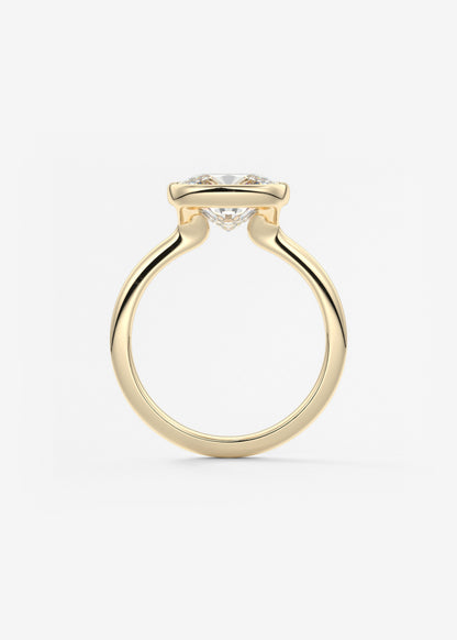 Elongated Cushion East West Bezel Lab Grown Diamond Engagement Ring