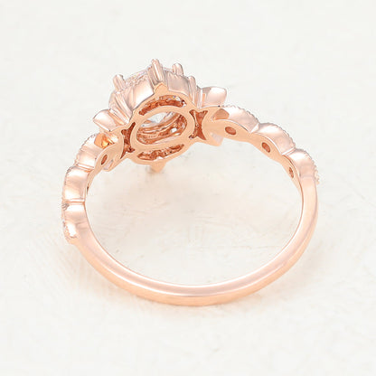Round Vintage Art Deco Lab-Grown Diamond Engagement Ring