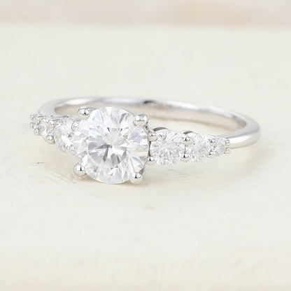 Round Pave Lab-Grown Diamond Engagement Ring