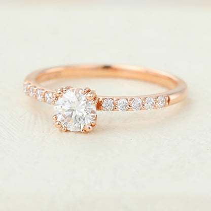 Round Pave Lab-Grown Diamond Engagement Ring