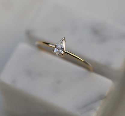 Pear Solitaire Lab Grown Diamond Engagement Ring