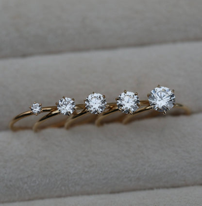 0.10 CT Round Solitaire CVD G/VS1 Diamond Engagement Ring 7