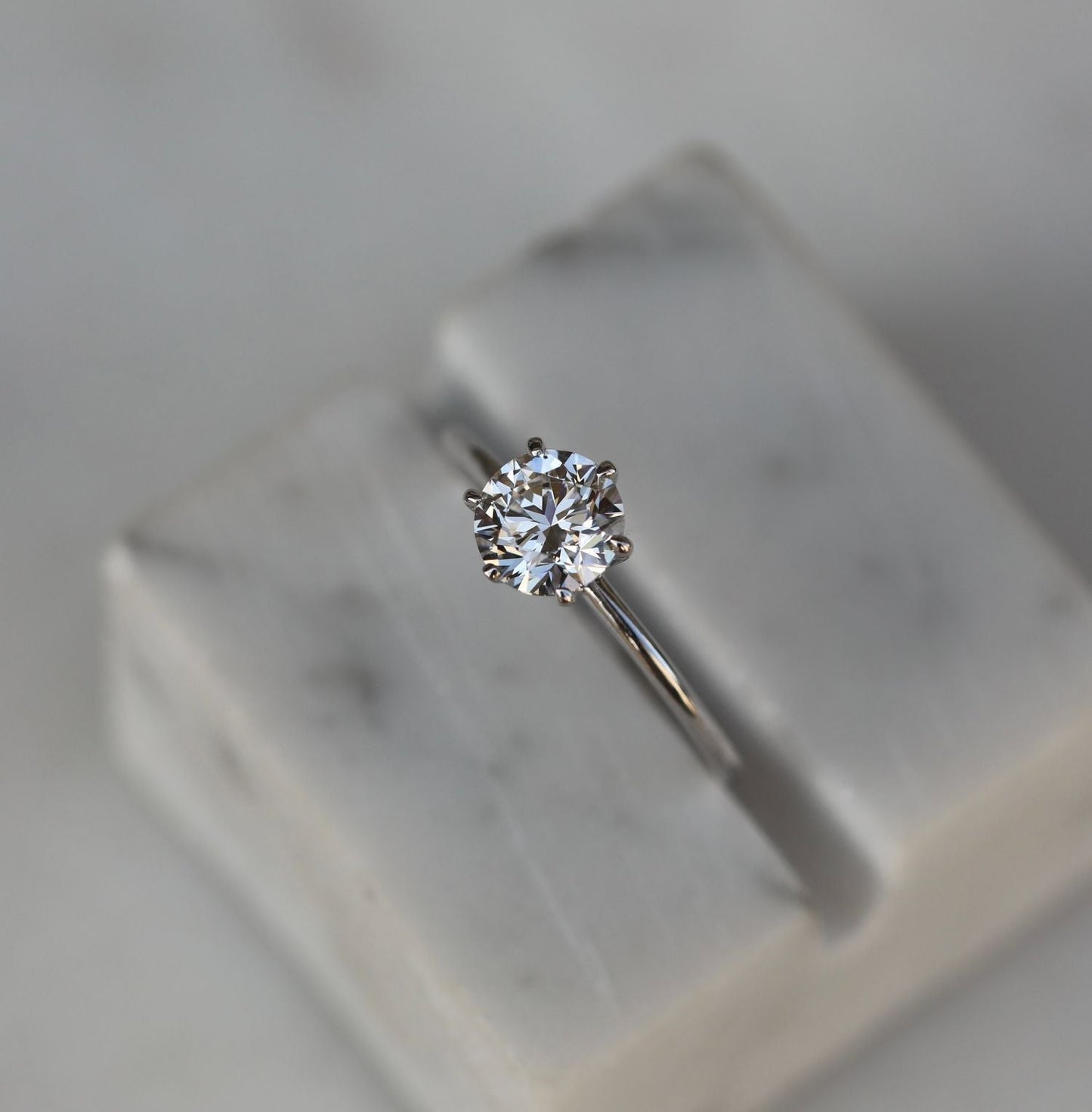 Round Solitaire Lab Grown Diamond Diamond Engagement Ring