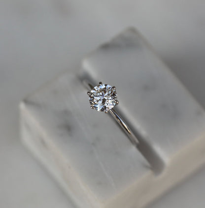Round Solitaire Lab Grown Diamond Diamond Engagement Ring