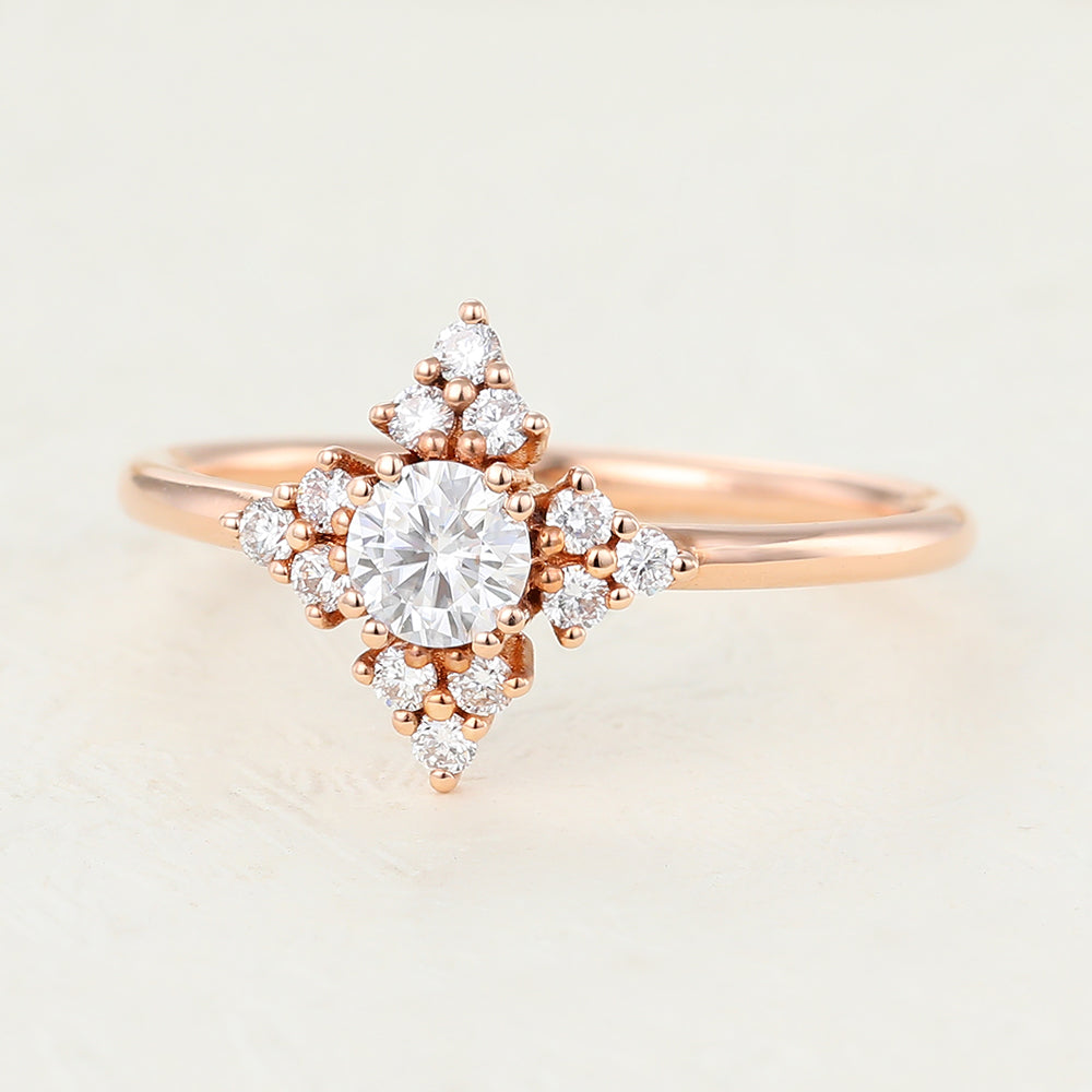 Round Cluster Lab-Grown Diamond Engagement Ring