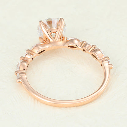 Round Pave Lab-Grown Diamond Engagement Ring