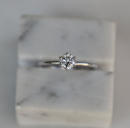 Round Solitaire Lab Grown Diamond Engagement Ring