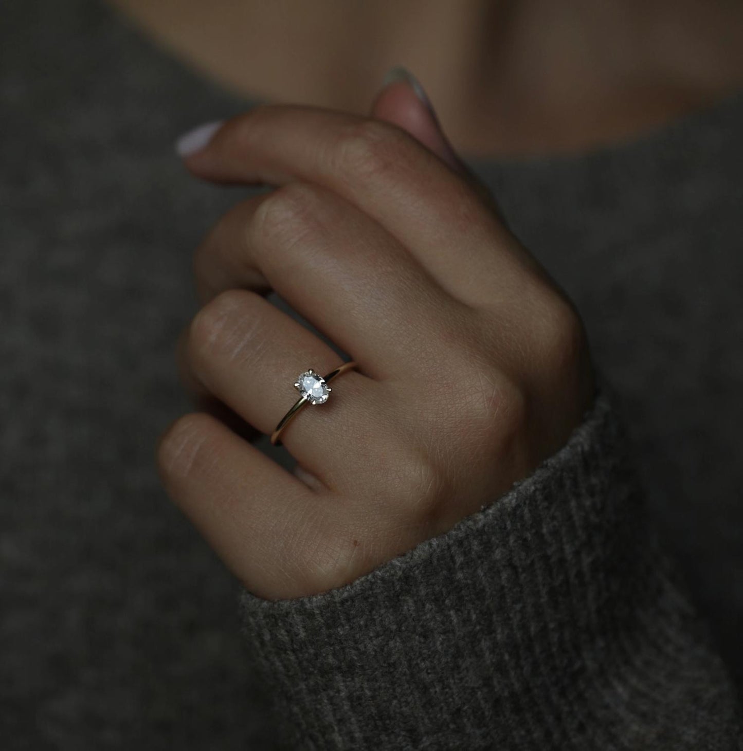 Oval Solitaire Lab Grown Diamond Engagement Ring