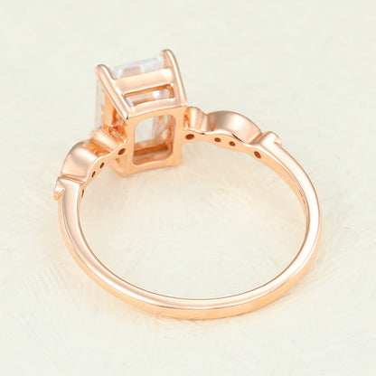 Emerald Vintage Pave Lab-Grown Diamond Engagement Ring
