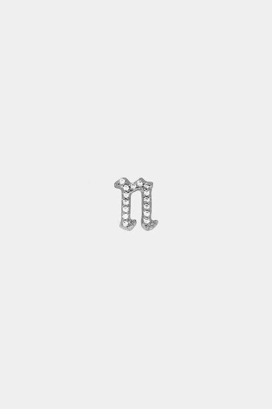 Moissanite Gothic Letter Stud | 925 Sterling Silver