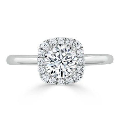 0.75 CT Round Cut Halo Moissanite Engagement Ring 1