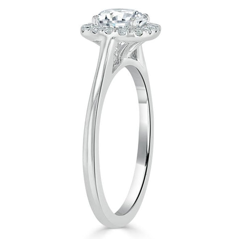 0.75 CT Round Cut Halo Moissanite Engagement Ring 3