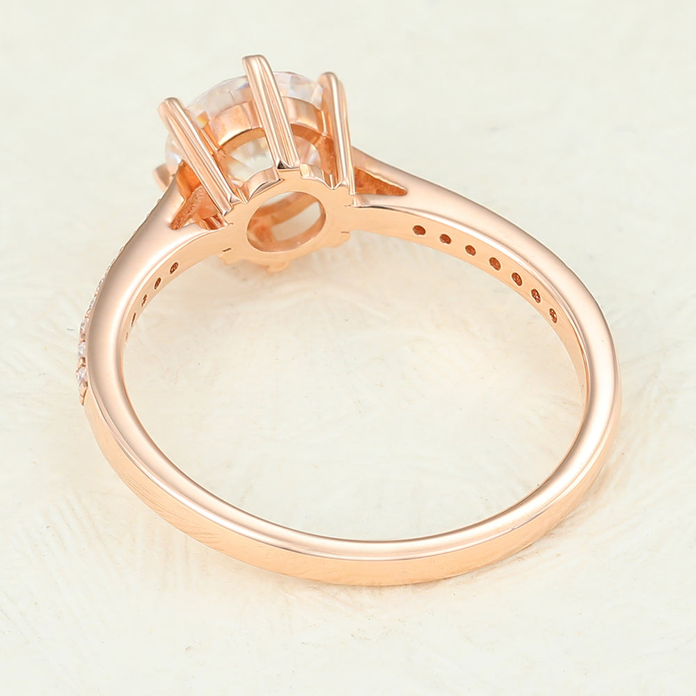 Round Pave Lab-Grown Diamond Engagement Ring
