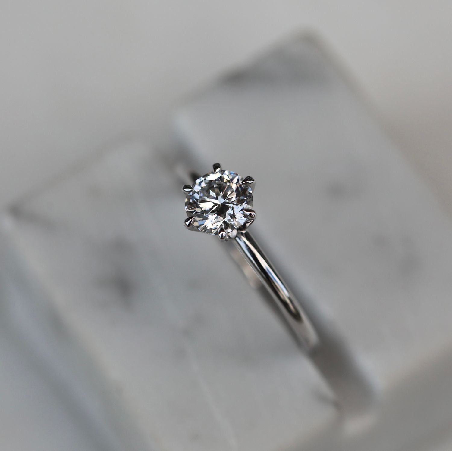Round Solitaire Lab Grown Diamond Engagement Ring