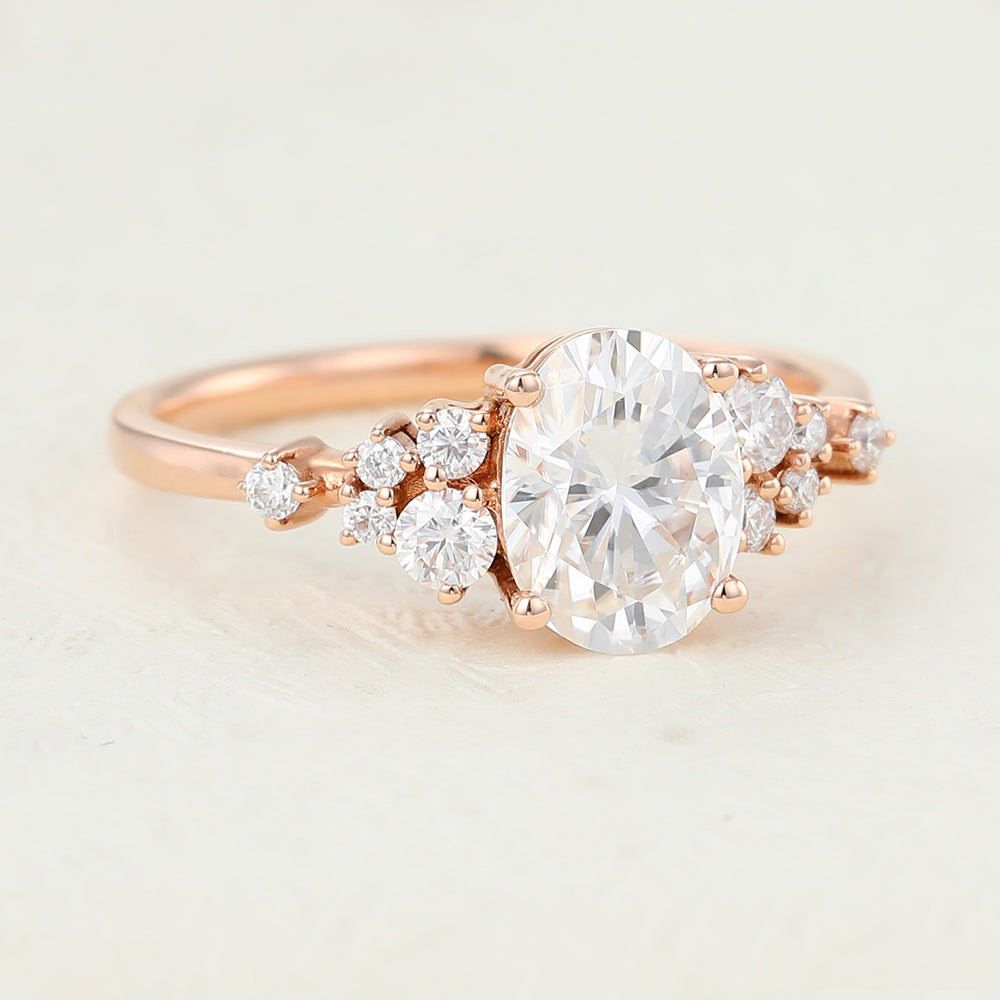 Oval Cluster Lab-Grown Diamond Engagement Ring