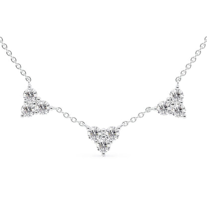 0.2 CT Round Shape Moissanite Three Diamonds Necklace