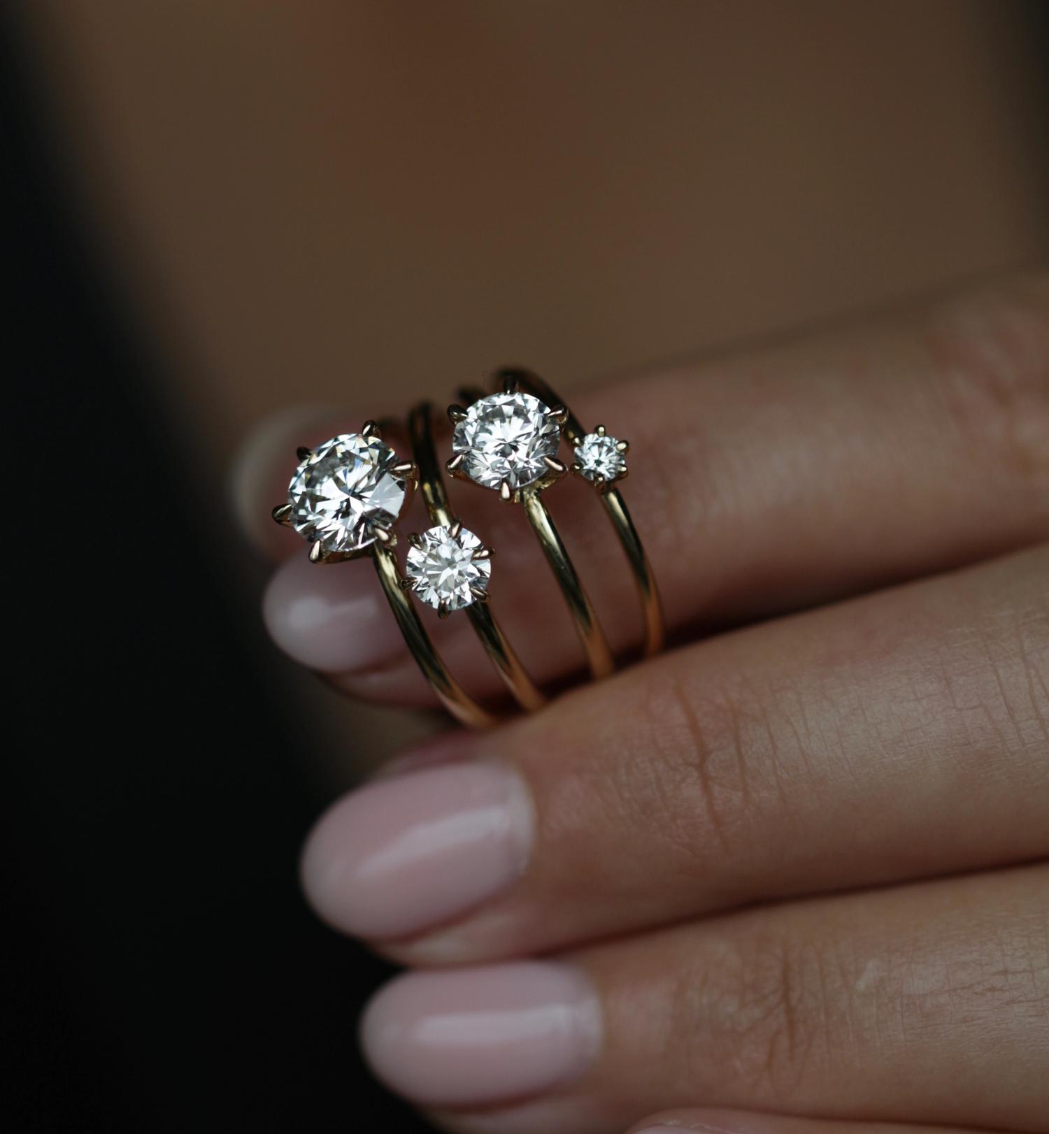 Round Solitaire Lab Grown Diamond Engagement Ring