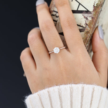 Round Pave Lab-Grown Diamond Engagement Ring