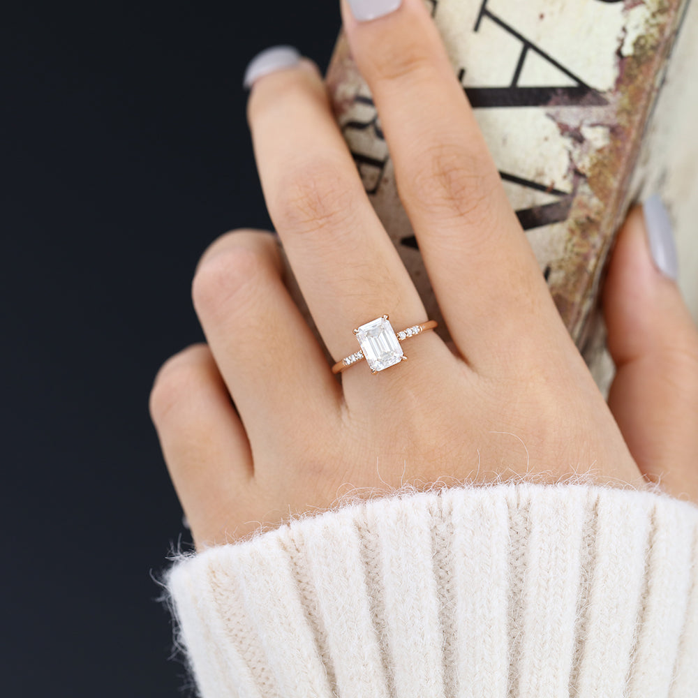 Emerald Pave Lab-Grown Diamond Engagement Ring
