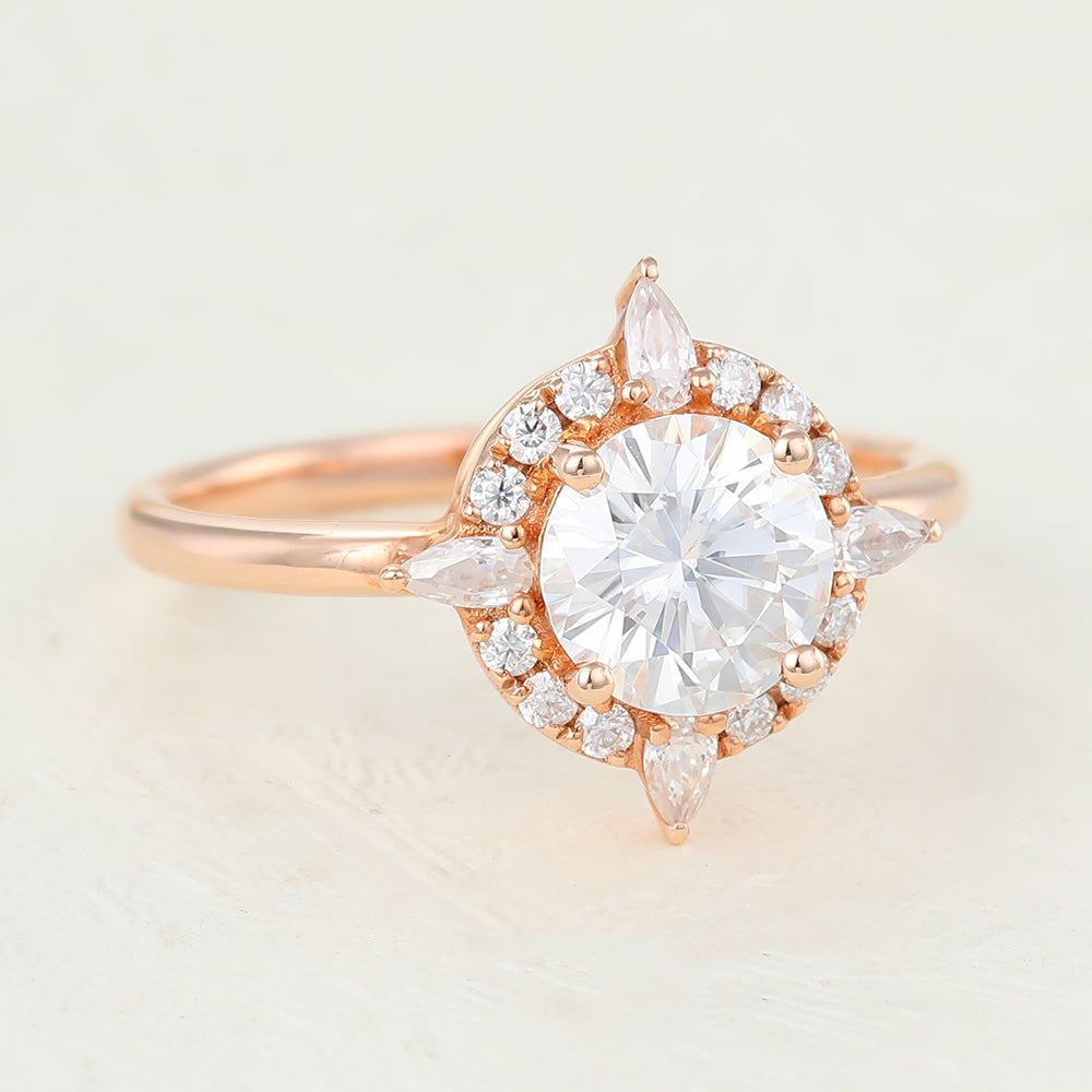 Round Cluster Lab-Grown Diamond Engagement Ring