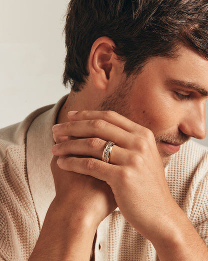 1.0  TCW Round Moissanite Half Eternity Men's Wedding Band in Solid Gold 1