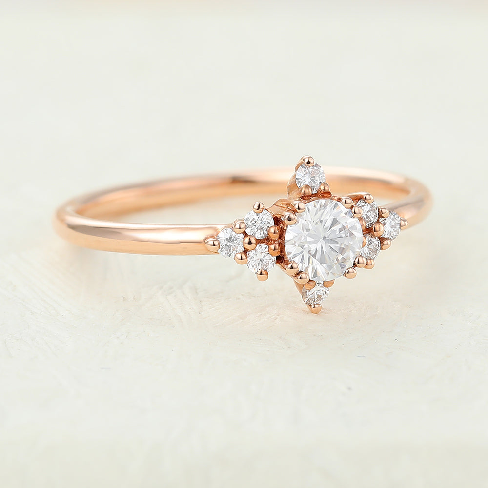 Round Cluster Lab-Grown Diamond Engagement Ring
