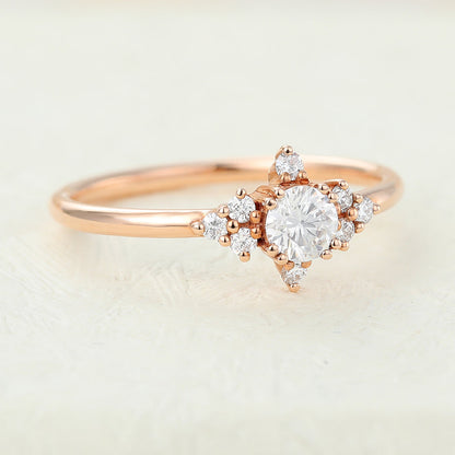 Round Cluster Lab-Grown Diamond Engagement Ring
