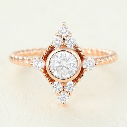 Round Cluster Lab-Grown Diamond Engagement Ring