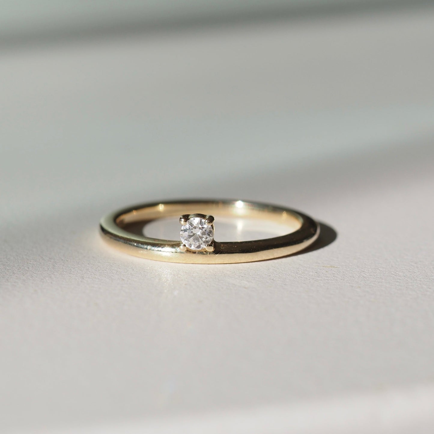 Stunning 0.2 CT Round Moissanite Engagement Ring with Solitaire Design 1