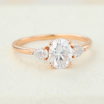 Oval Three Stone Lab-Grown Diamond Engagement Ring