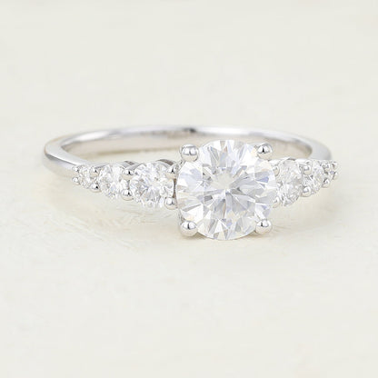 Round Pave Lab-Grown Diamond Engagement Ring