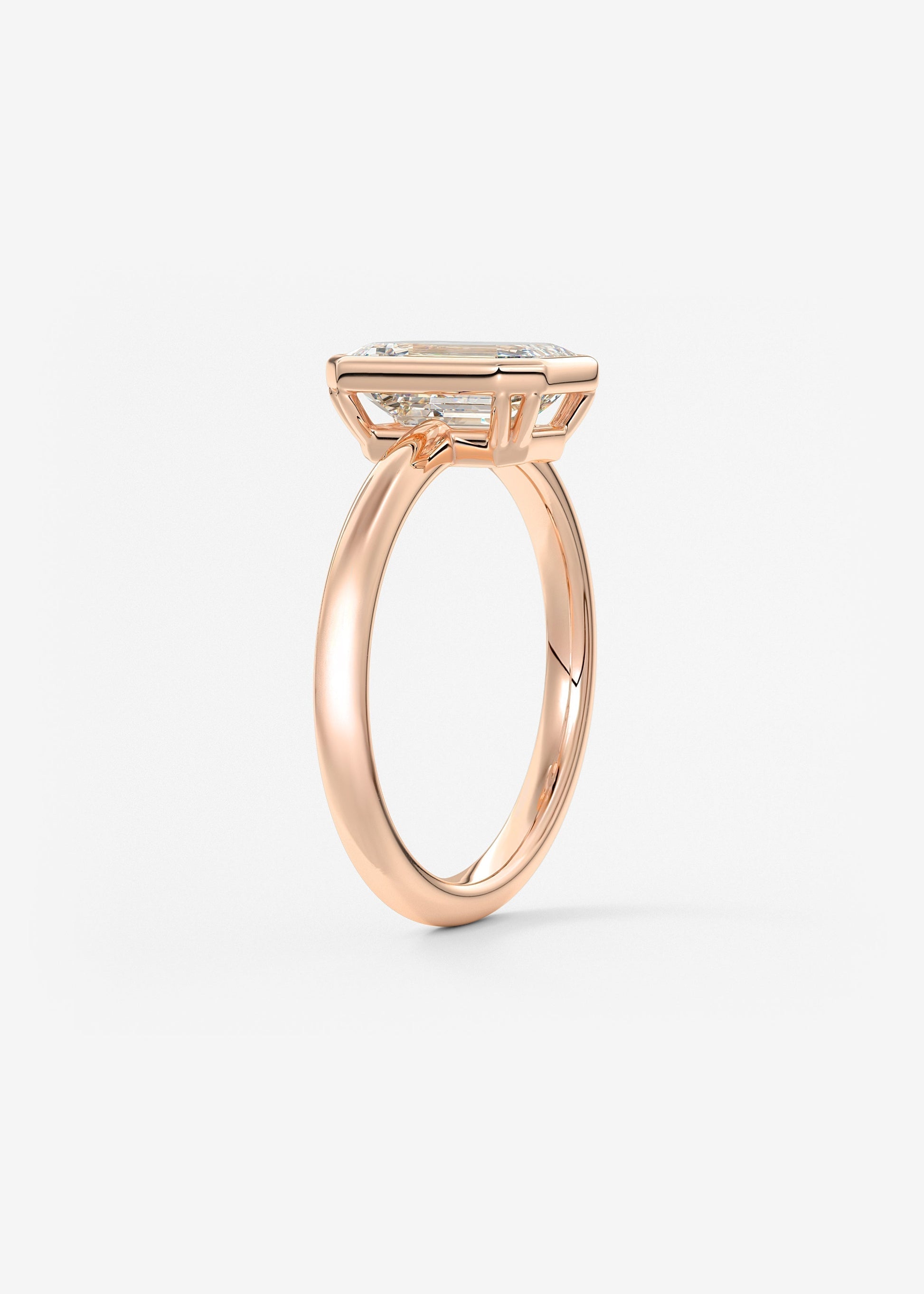 Emerald Bezel Lab Grown Diamond Engagement Ring